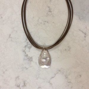 Silpada Sterling Silver Pendant Leather Necklace